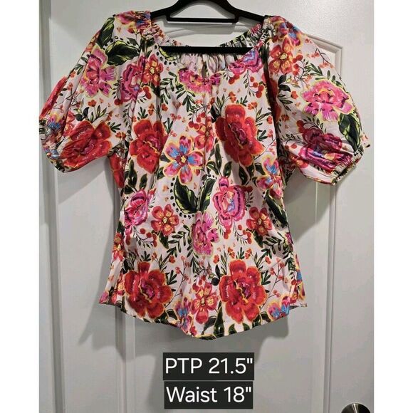 LEOTA Elsa Floral Print Stretch Organic Cotton Top Size 2X NWT MSRP $138 - Picture 2 of 13